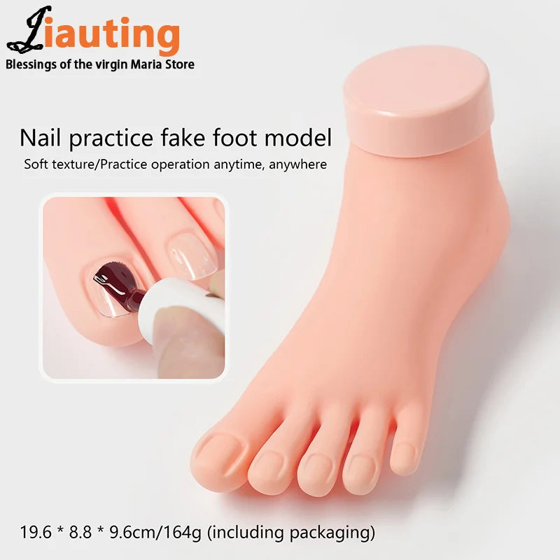 Toe Nail Training Model Flexible Silicone Practice Fake Foot Prosthetic False Nails Display Stand Soft Pedicure Tool