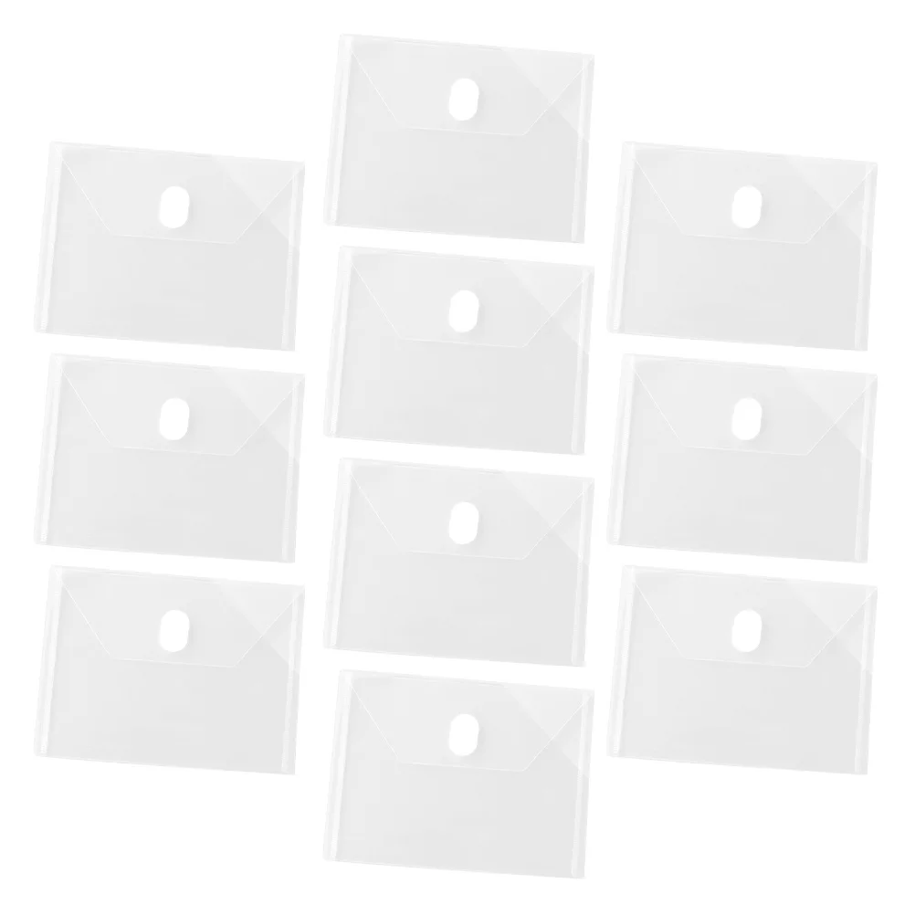 

10 pcs Transparent File Bags Pp Material Portable Document Storage For Office School Home Clear Plastic Envelopes Folders