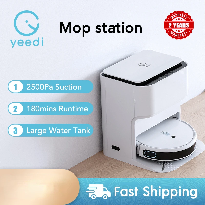 

Yeedi Mop Station Robot Floor Auto Cleaning Self-cleaning Built-In Mop Washing Machine Carpet Detection 2500Pa Voice Control