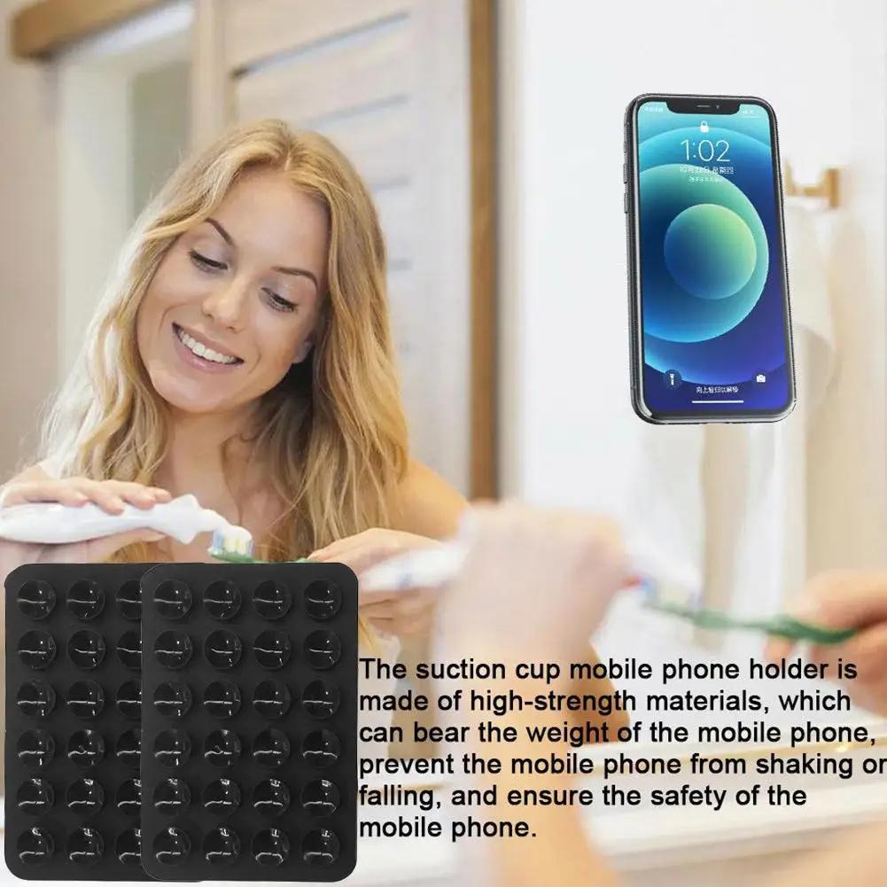 Silicone Suction Cup Easy Operate Space-saving  Stable Reliable  Portable Design Support A Variety Of Mobile Phones Macsafe