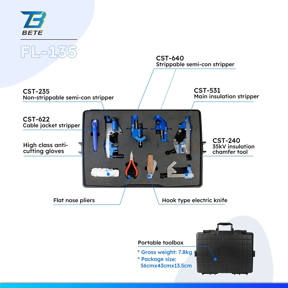 FL-135 10- 35kV Cable Stripper Layer Preparation Tool Set