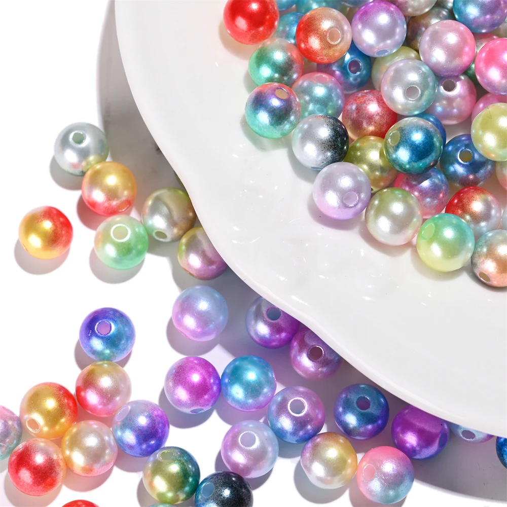3-12mm Gemischte Farben ABS Kunststoff Imitationsperlen Glatte Runde Abstandhalterperlen für DIY Handwerk Schmuckherstellung Komponenten – Detail 3
