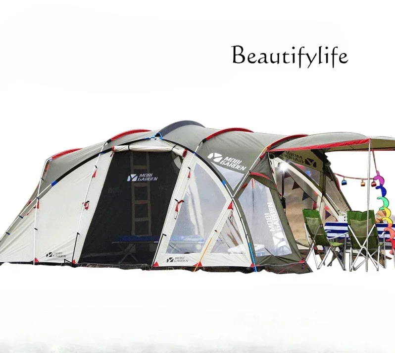 

Tent Outdoor Camping Camping Windproof and Rainproof Double-Layer Multi-Person Oversized Space Park Camp Tent