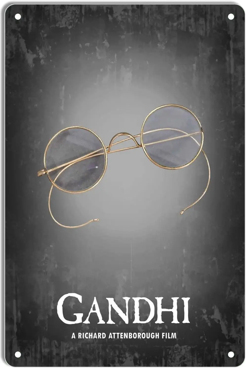Metal Tin Sign Gandhi Minimal Movie Posters for Home Theater Decor and Retro Wall Art 8x12 Inch sign