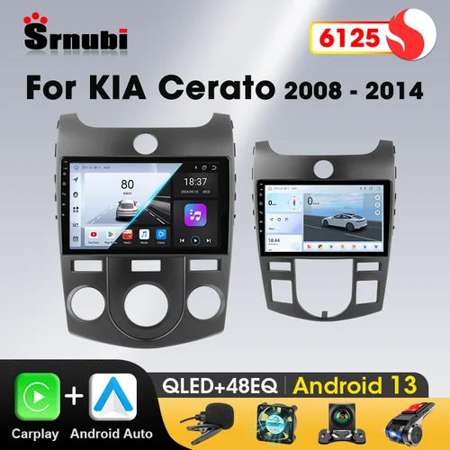 Srnubi Radio de coche Android 13 Auto para KIA Forte Cerato 2008-2014 reproductor de vídeo Multimedia GPS DVD Carplay unidad principal de Audio estéreo