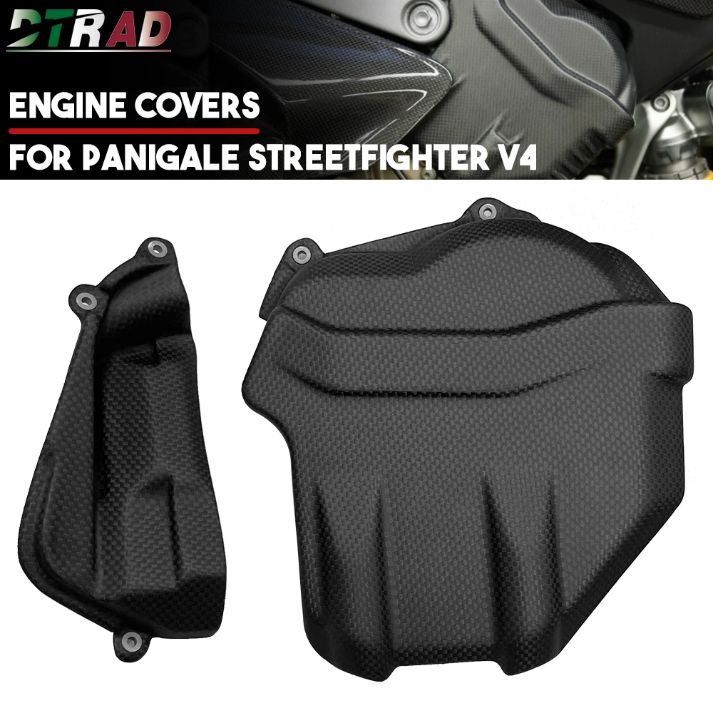 For DUCATI Streetfighter / Panigale V4 V4S V4R SP 2018-2023 Carbon Fiber Left Right Engine Cover Fairing Motorcycle Accessories