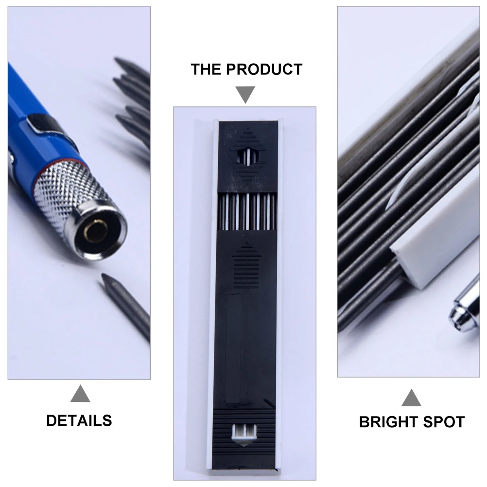 

2 Sets Drawing Pencil Mechanical Sketching Metal H held Engineering Carpenter Automatic Lead Marking Tools Pocket Clip Non Slip