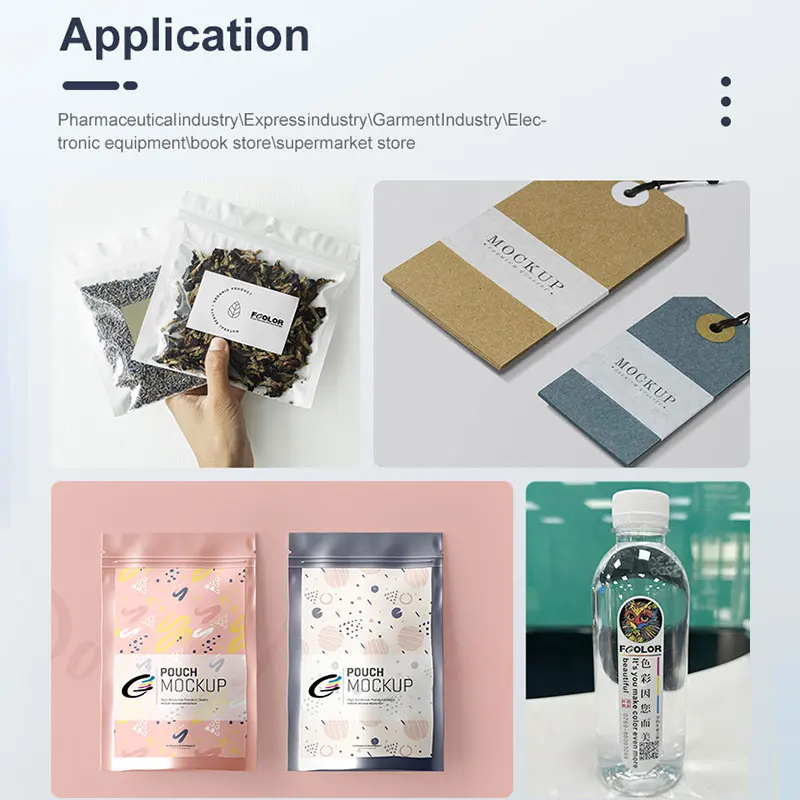 FCOLOR Label Printer Barcode Kleur Label Drukmachine A4 Rol Transparante PVC Sticker Inkjet Label Printer Machine