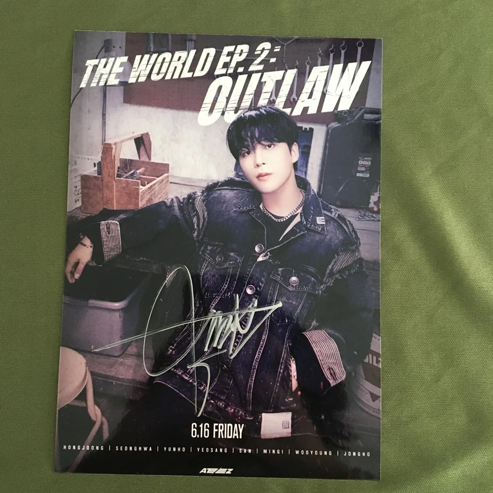 ATEEZ Autographed Signed Photo OUTLAW K-POP GIFTS COLLECTION COLLECTIBLES 5*7 2023A