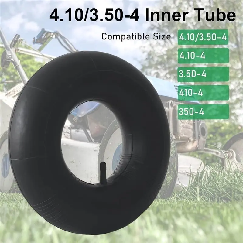 ABUN-2-Pack 4.10/3.50-4 Inner Tube, 4.10-4 3.50-4 Tube Straight Valve For Wheelbarrows, Mowers, Hand Trucks And More