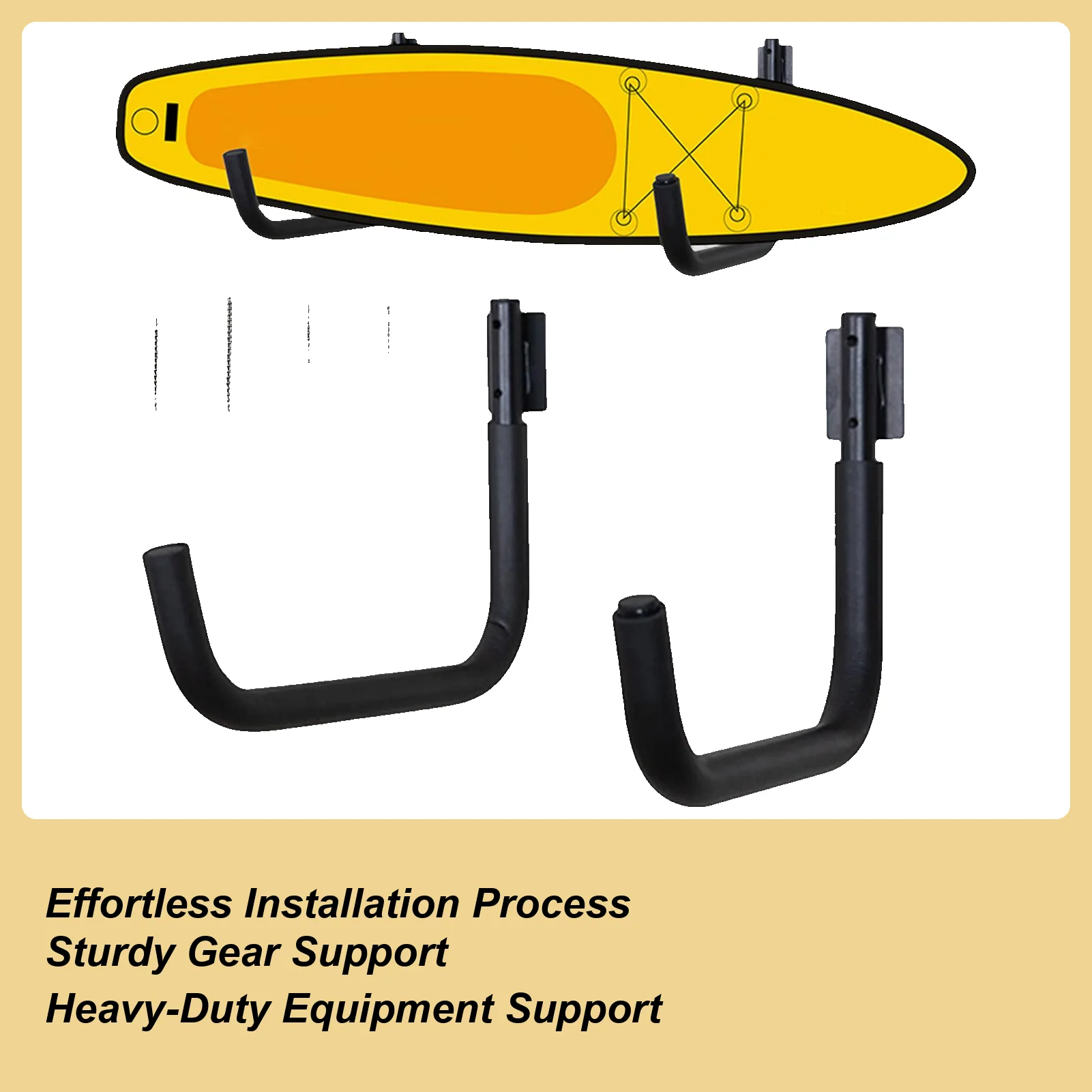 

Крепление для каяка на стену, 1 пара, сверхпрочный стальной держатель для досок для серфинга, настенный органайзер для дома, гостиной, общежития, гаража, для спортивного инвентаря, лыж