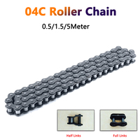 0.5/1.5/5Meter 04C Roller Chain / Chain Links Connector Industrial Transmission Chain Full / Half Links Carbon Steel