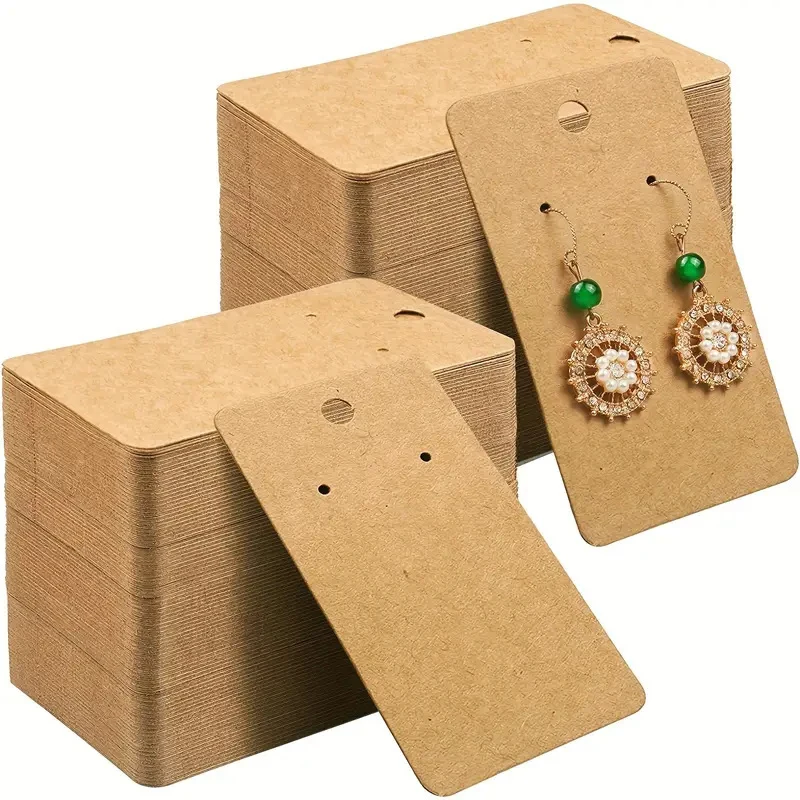 50/100 Stück Schmuck-Display-Etiketten, Papier-Display-Karten für Ohrringe – DIY-Halter für Nagel- und Creolenohrringe, Verpackungszubehör – Detail 7
