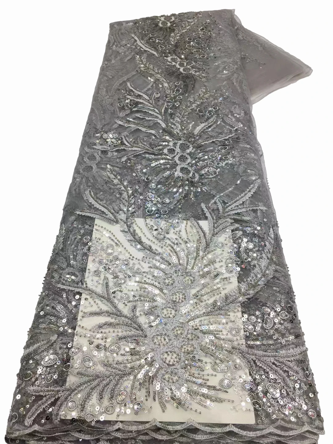 

High-quality bead embroidery totem bead tube sequin embroidery, vintage elegant cheongsam dresses dresses lace fabric 5 yards