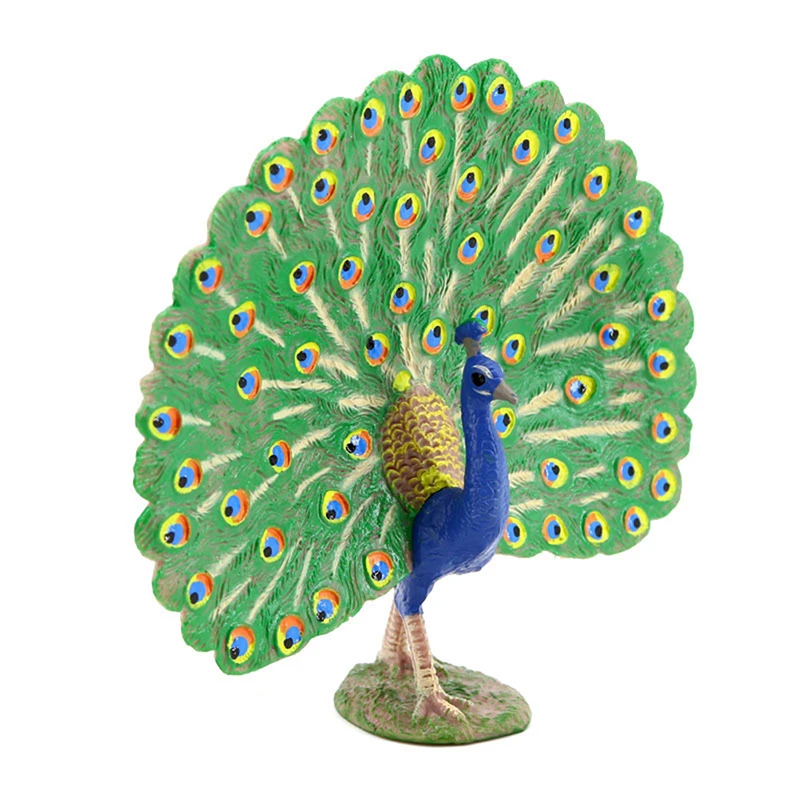 Nieuwe Simulatie Pauw Vogel Beeldjes PVC Actiefiguren Modellen Collectie Educatief Speelgoed Voor Kinderen Mini Landschap Ornament