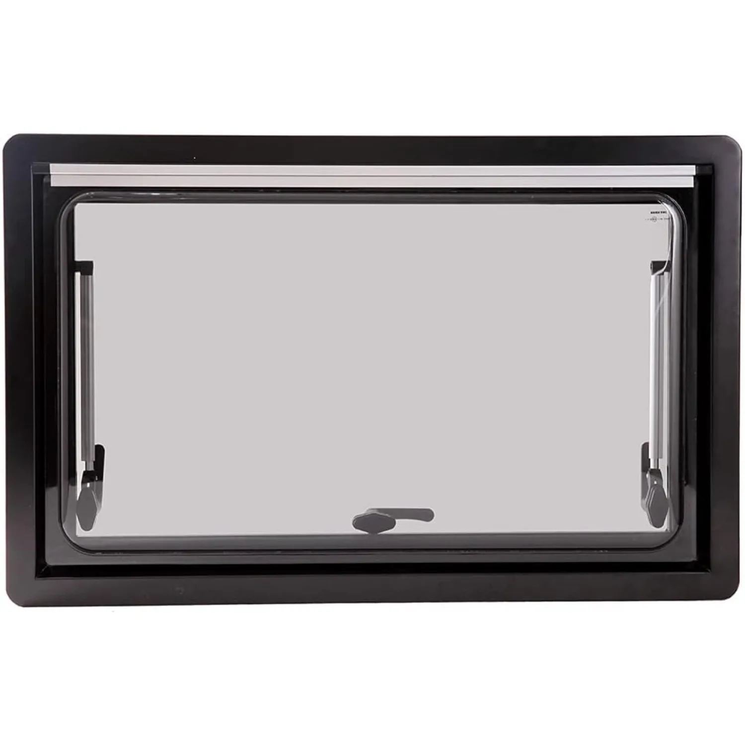 Eapmic RV Caravan Motorhome أعلى نافذة مفصلية دفع خارجي (450 * 500 مم / 17.72 * 19.69 بوصة) - أكريليك رمادي ملون - أمامي وداخل