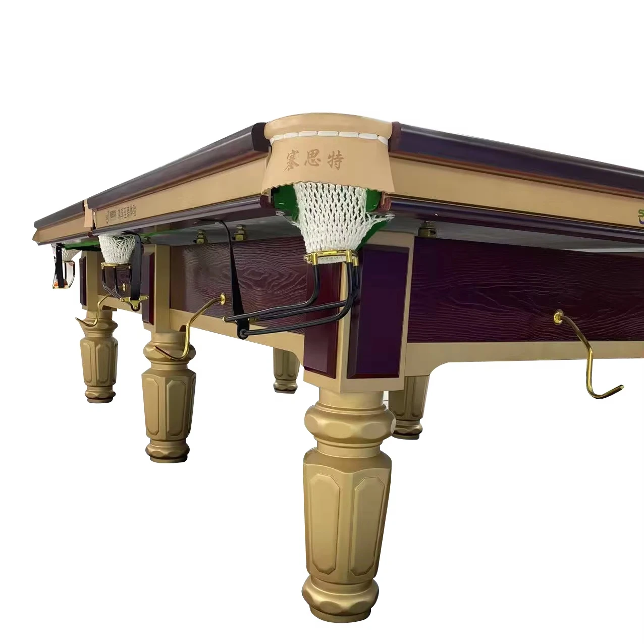 

Customizable High-end Billiard Table with Solid Wood Legs Stylish Design Leather Pockets Various Sizes Commercial Usepromote sal