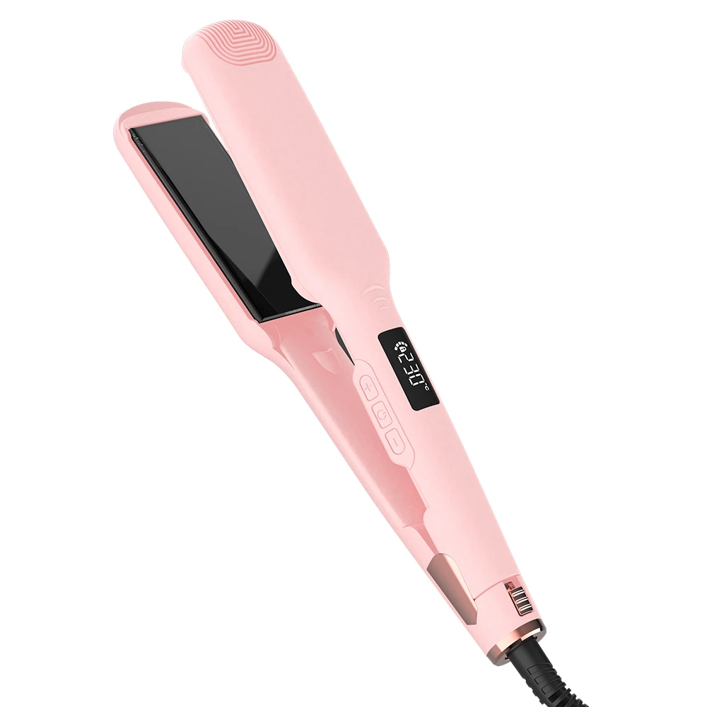 Heating Hair Straightener with LCD Display Fast Heating Flat Iron for Salon and Home Use