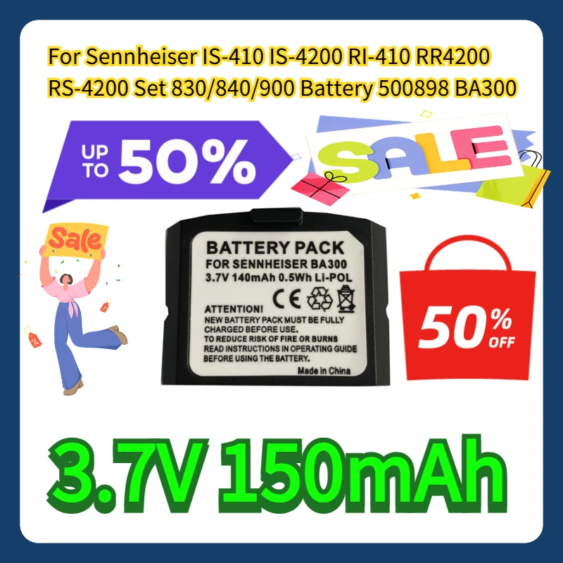 

For Sennheiser IS-410 IS-4200 RI-410 RR4200 RS-4200 Set 830/840/900 3.7V 150mAh Battery 500898 BA300