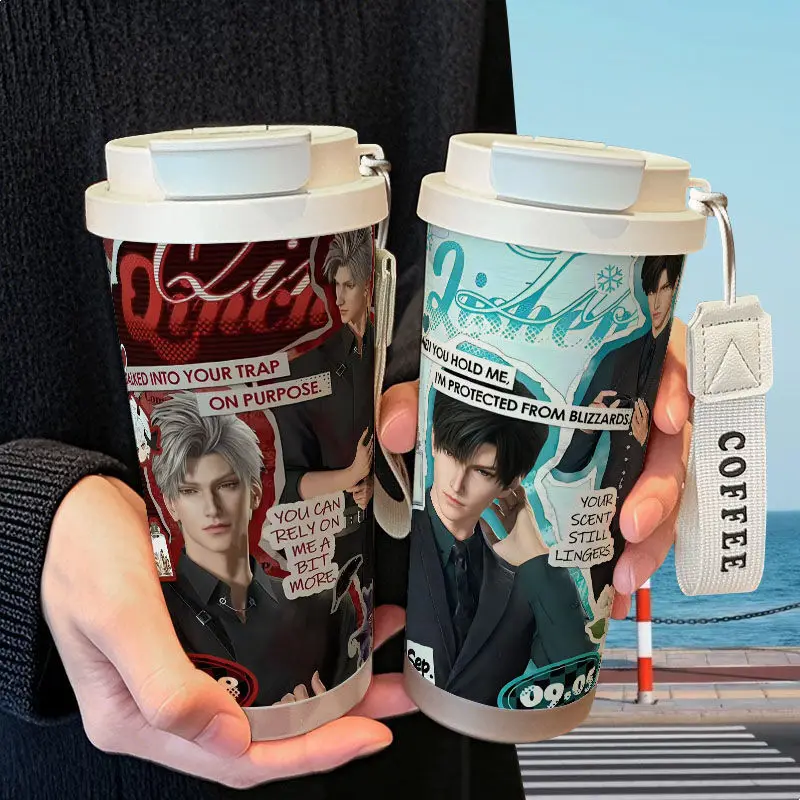 

Love and Deepspace Sylus Zayne Thermos Cup Creative Anime Game Peripheral Personalized Cartoon Large Capacity Coffee Cup Gift