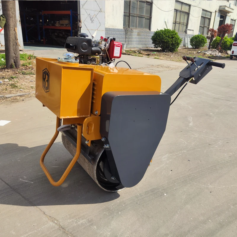 1 Ton Sheep Foot Drum Vibratory Road Roller Powered By Diesel Engine High Strength Soil Compaction Machinery