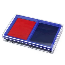 Red And Blue Fingerprint Printing Table Quick Drying Clearly Marked Fingerprint Stamp with Square Transparent Shell