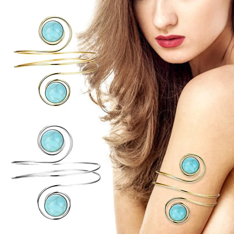Egypt Cleopatra Swirl Snake Arm Cuff Bracelets Armlet Armband Big Wide Bangle For Women Men Jewelry Pulseiras Accessories Gifts