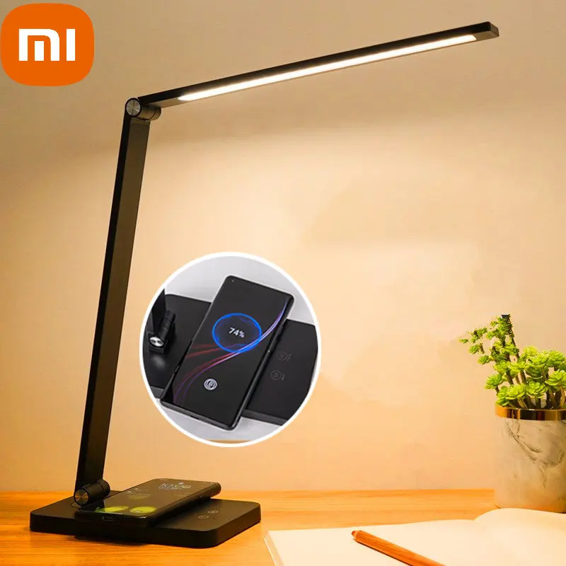 Xiaomi Table Lamp Wireless Charging LED Desk Lamp Eye Protect Study Office Light USB Room Desk Rechargeable Light