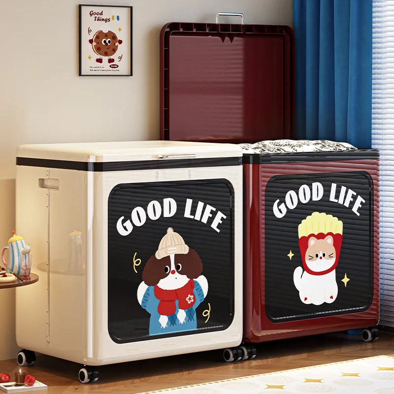 

Large Capacity Cartoon Toy Storage Box with New Design Plastic Organizer for Snacks Desktop Living Room Kids Room Organization