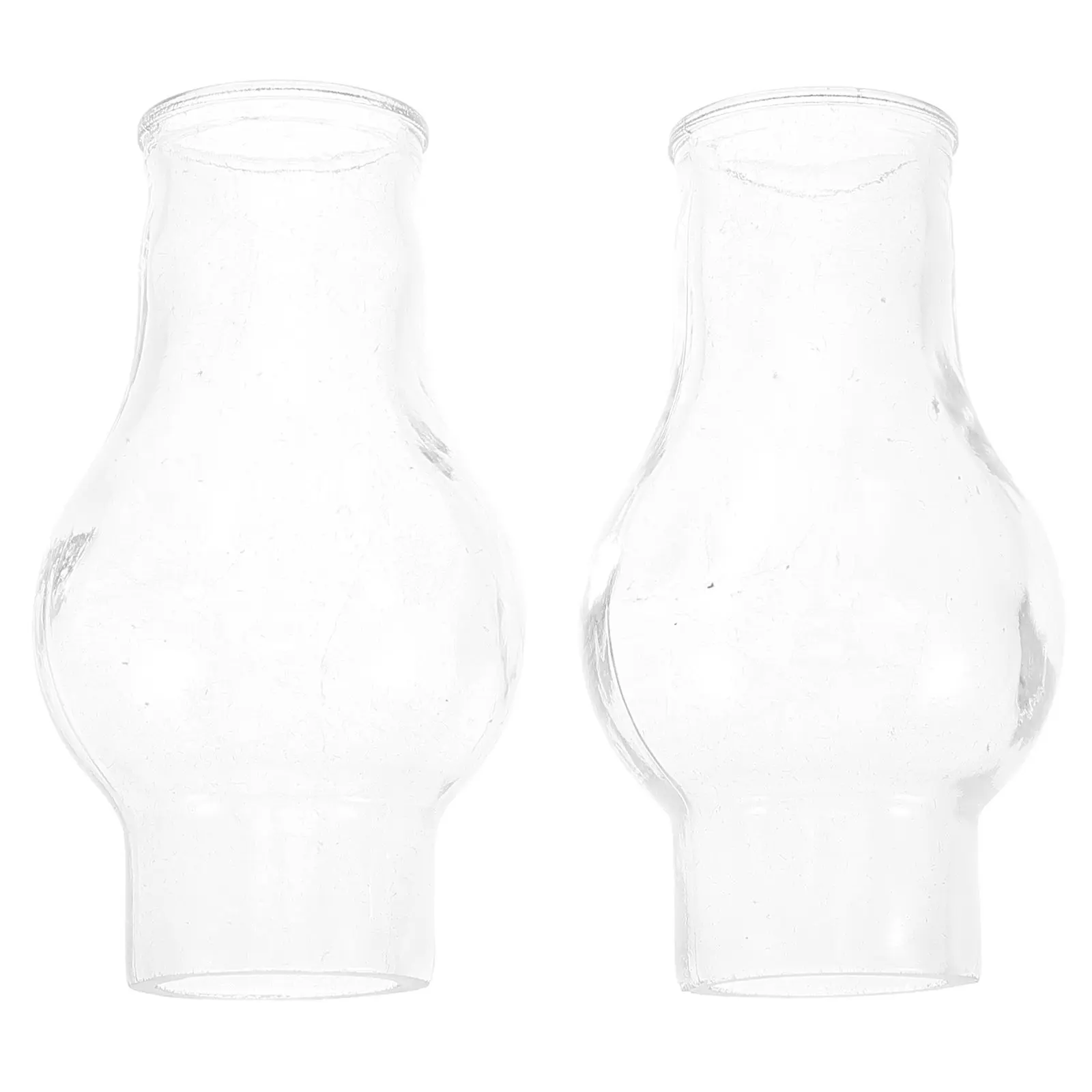 2Pcs Glass Oil Lamp Shade Replacement Clear Lamp Cover for Vintage Oil Lamps Easy Install Nostalgic Home Decor