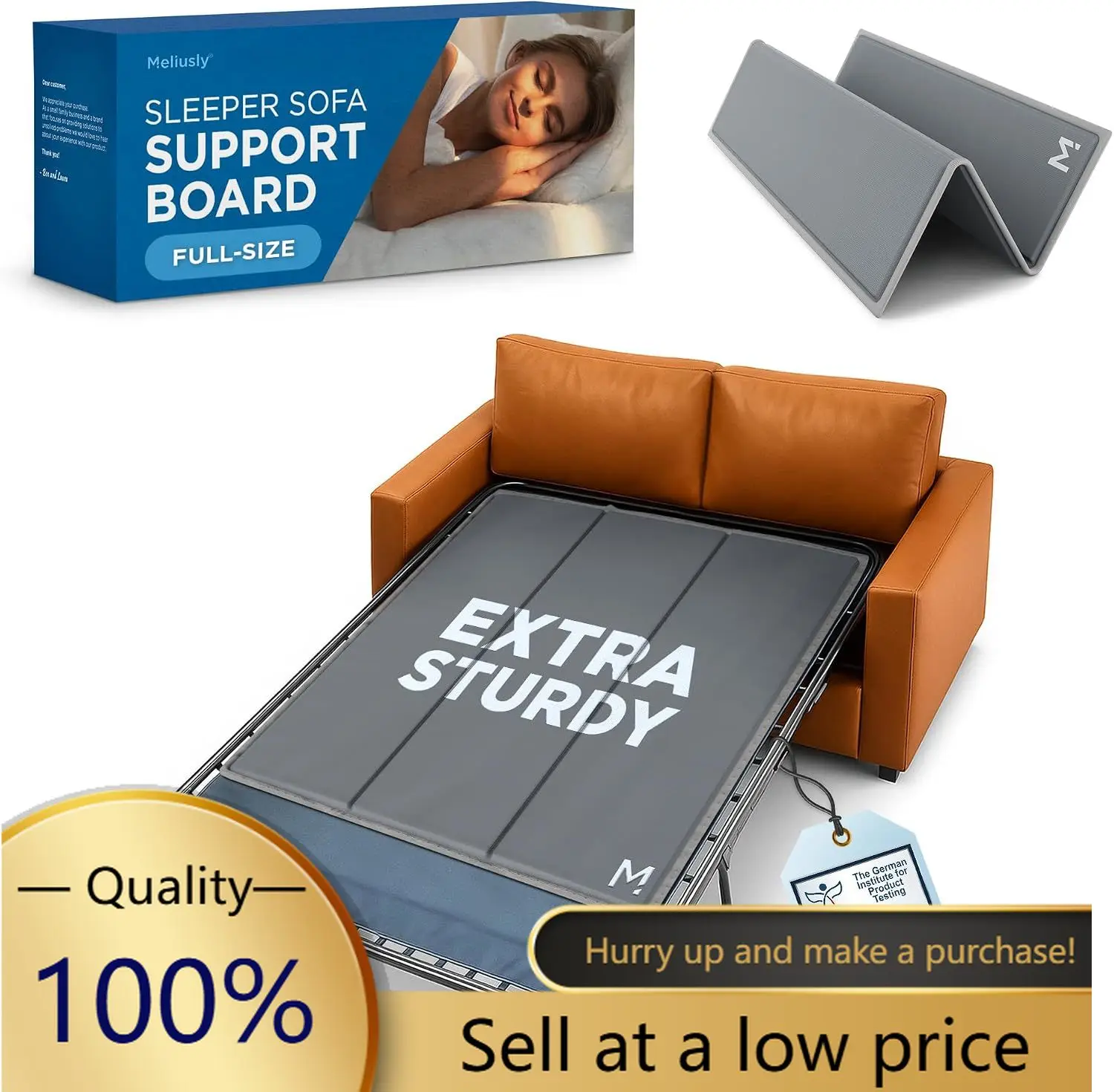 Sleeper Sofa Bed Support Board Full (48x48) - Heavy Duty Wood | SleeperSaver Covers Steel Support Bars - Under Mattress Bar Shie