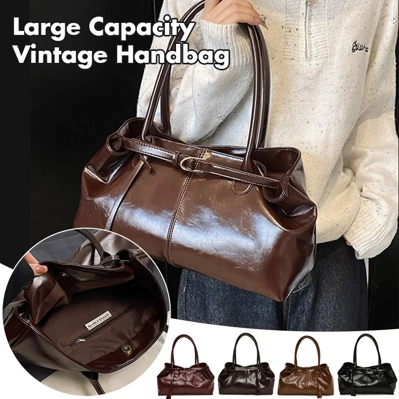 

Винтажная женская сумка, большая сумка через плечо и через плечо, шикарная повседневная рабочая дорожная сумка, вместительная дорожная сумка