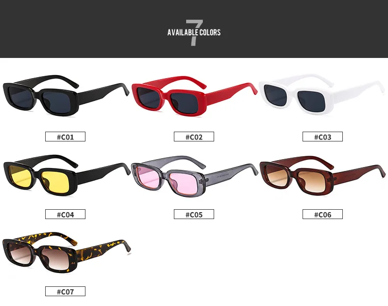 Trendige Mode-Sonnenbrille mit Kleinem Rechteckigem Rahmen für Damen, Luxusmarken-Designer Retro Quadratische Sonnenbrille für Frauen – Detail 9