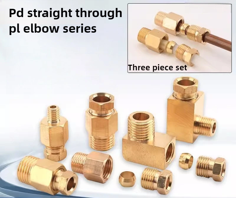 

2pcs Hydraulic accessory kit: quick connect brass slide tube, oil circuit copper tube for industrial equipment maintenance