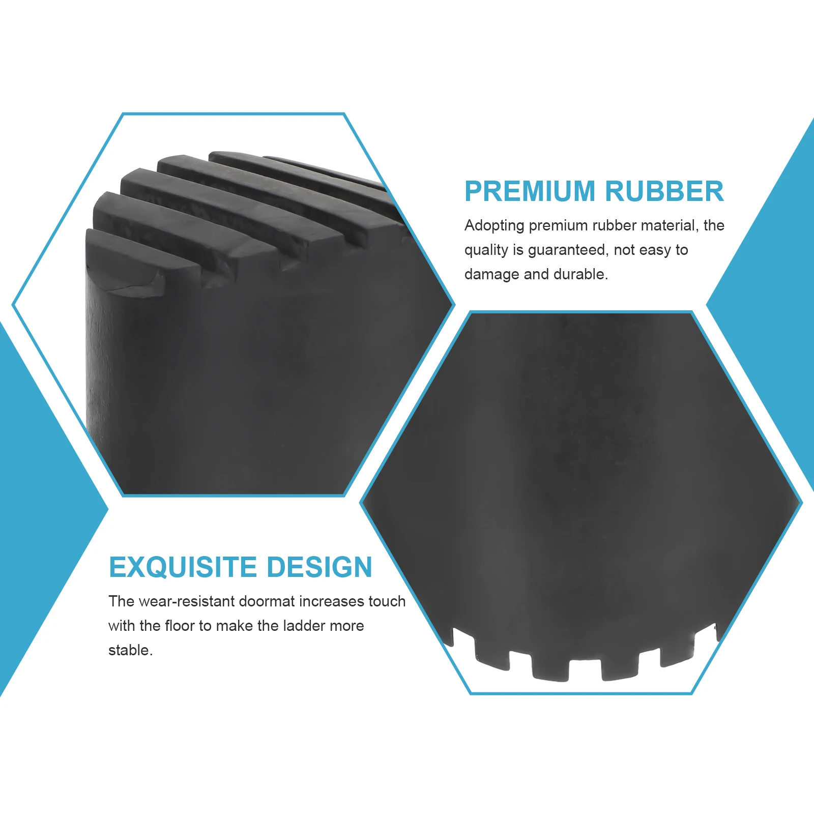 2Pcs NonSlip Rubber Ladder Feet Covers Durable Protective Caps ForStepLadder LongServiceLife Replace AntiSkid