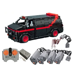 Technical Building Blocks Bricks MOC-5945 City Police Station New York Car 1983 GMC Vandura A-Team Brick 1710 Parts Toys Gifts