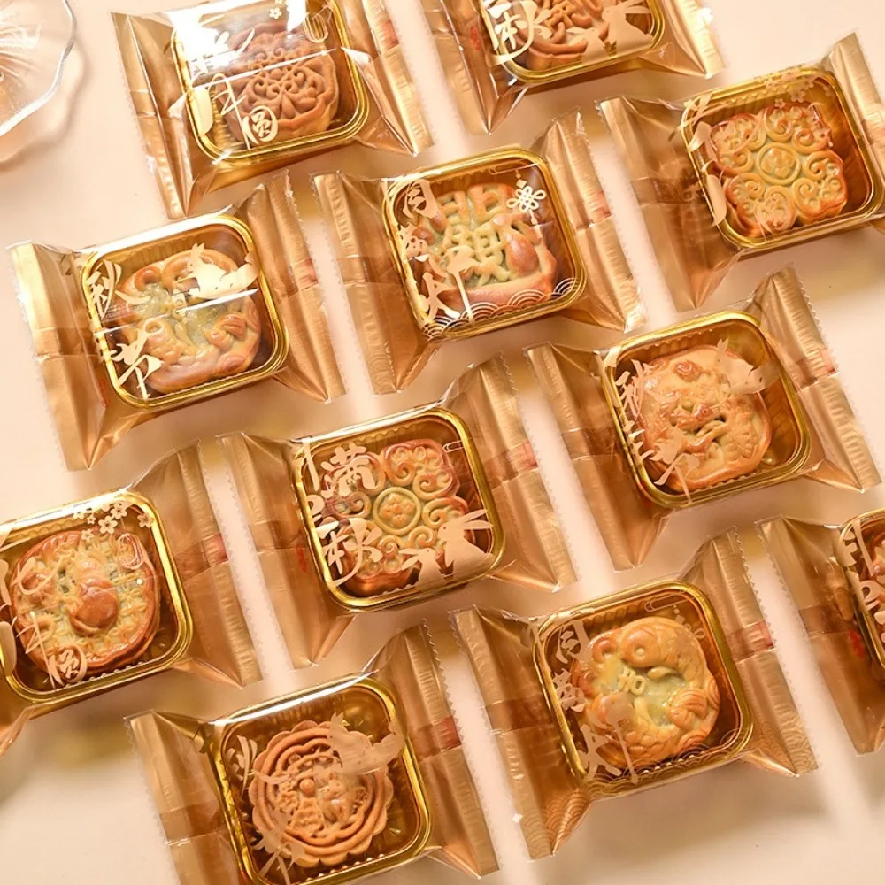 100pcs Chinese Style Mooncake Packaging Bag Moisture-proof Plastic Cookie Packaging Bag Food Grade Machine Sealing Bag