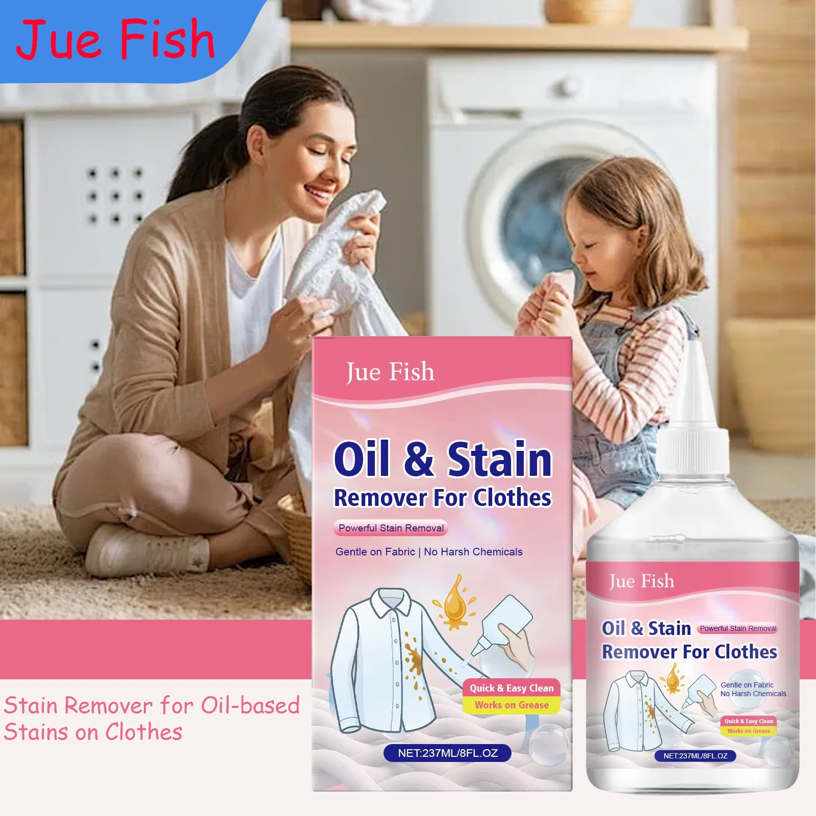 

Jue Fish Clothing Degreaser Cleaner Decomposes Oil Stains, Protects Color and Prevents Fading. Multi Fabric Clothing Cleaning ﻿