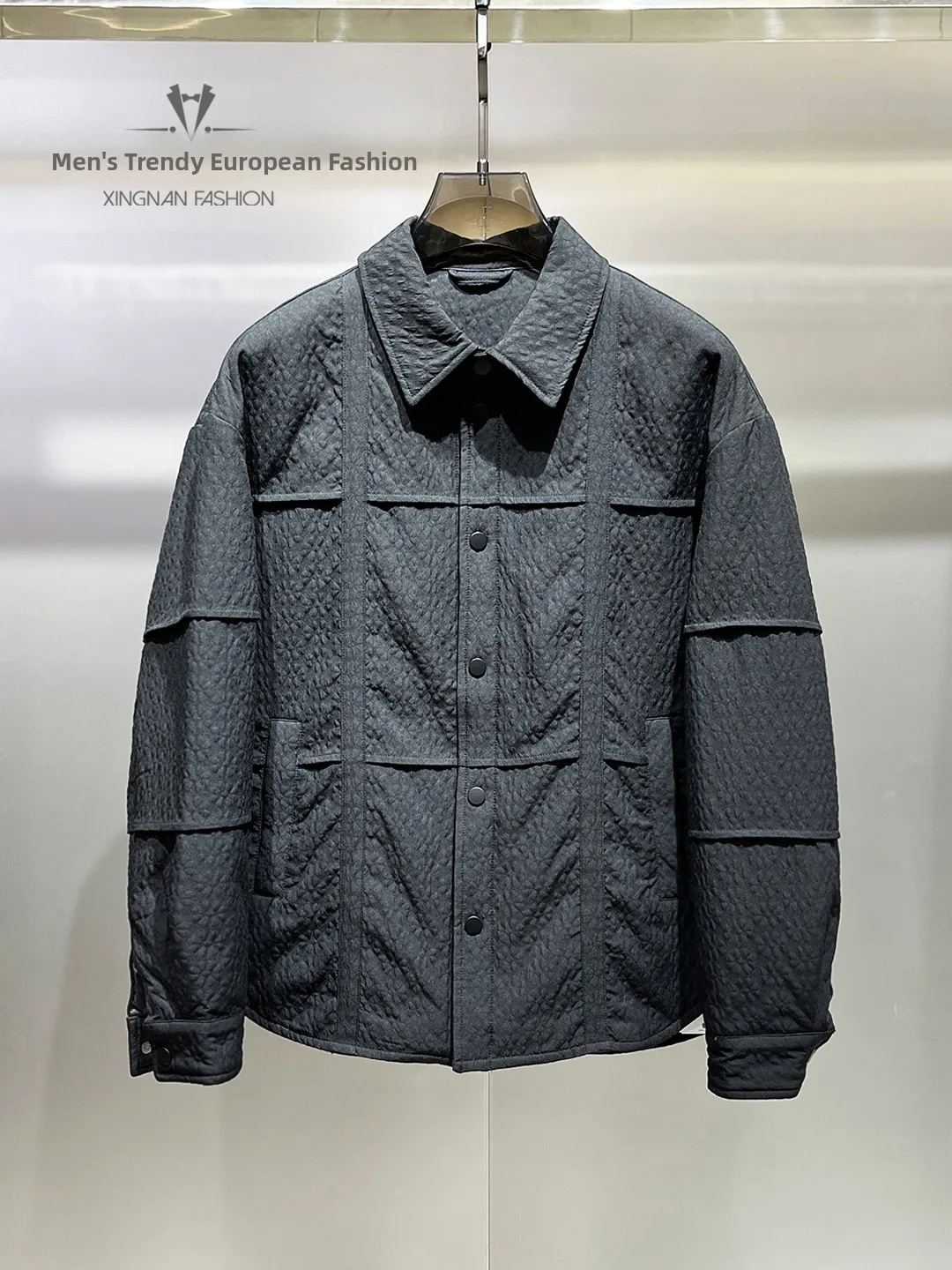 

Мужская повседневная пуховая куртка с воротником-стойкой, 90% белый пух, Зима 2025, с вышивкой, модная, универсальная