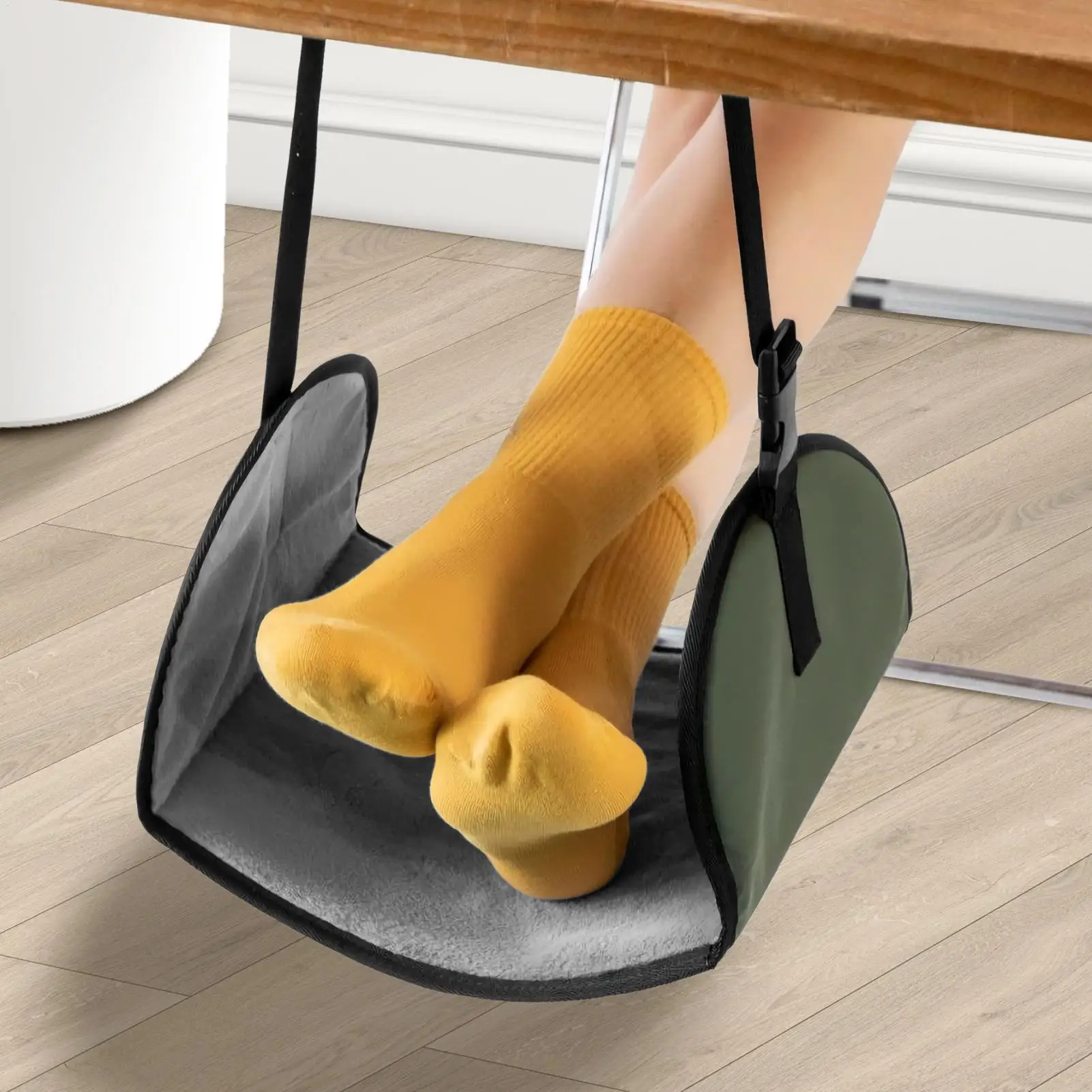 Amaca per piedi per volo lungo Imbracatura per piedi per aereo a lunghezza regolabile sotto la scrivania Poggiapiedi Supporto per gambe altalena Must-Have per la casa