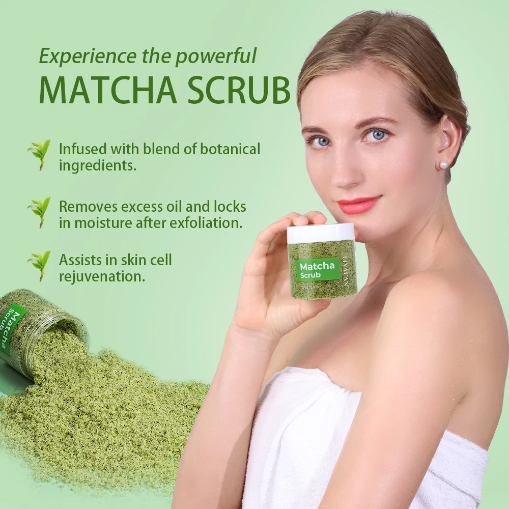 Matcha Green Tea Scrub Body Exfoliating Skin Brighten Improve Dullness Pore Cleansing Moisturizing Reduces Melanin Body Care