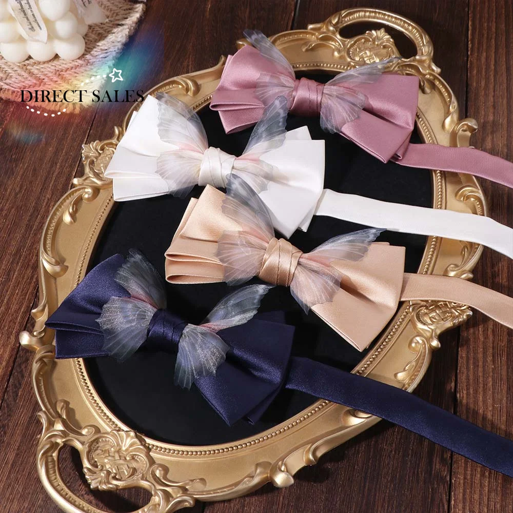 

Модный однотонный галстук-бабочка из органзы с регулируемой завязкой, мягкий галстук-бабочка для жениха и шафера, для банкетов