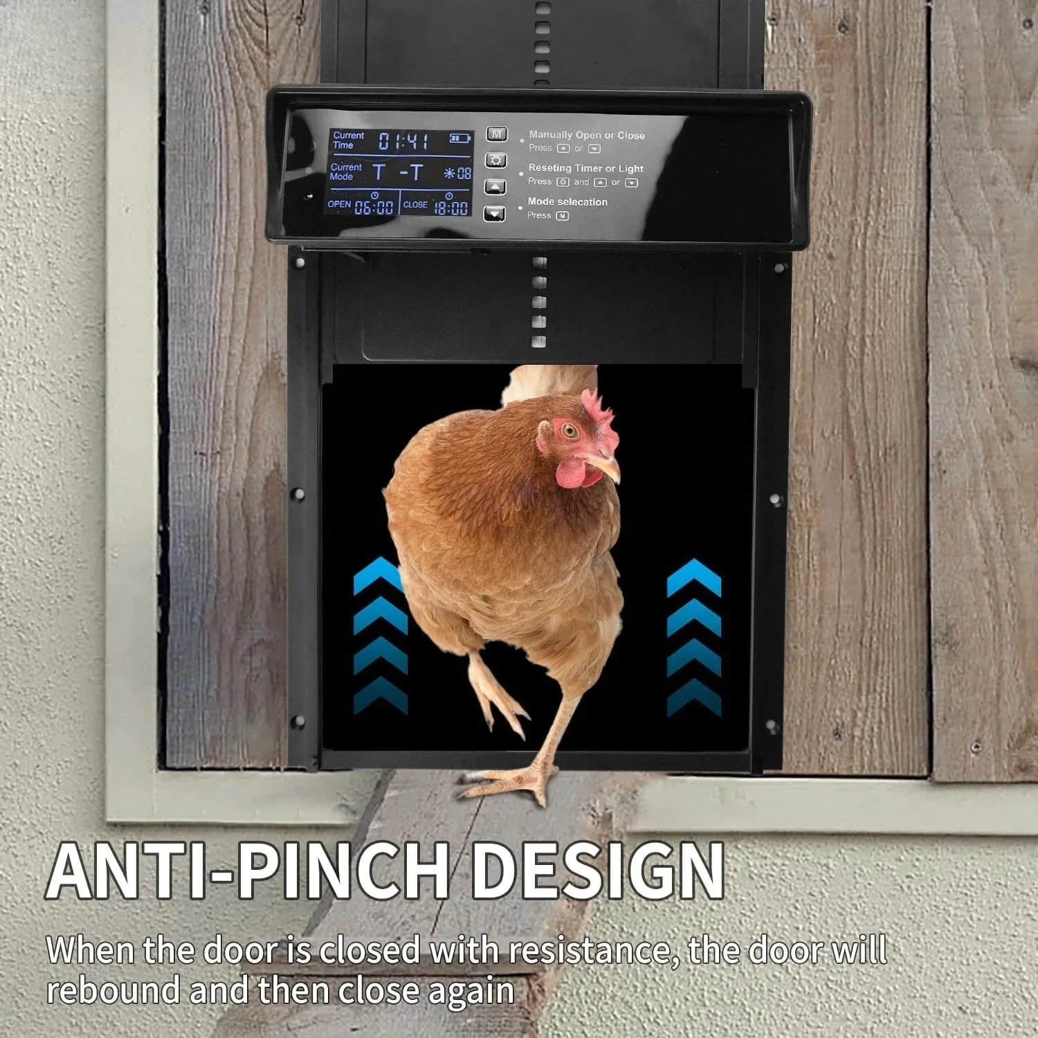 自動鶏小屋ドア ソーラー式、挟み込み防止鶏小屋ドアオープナー - Automatic Chicken Door Opener Solar のレビューと価格
