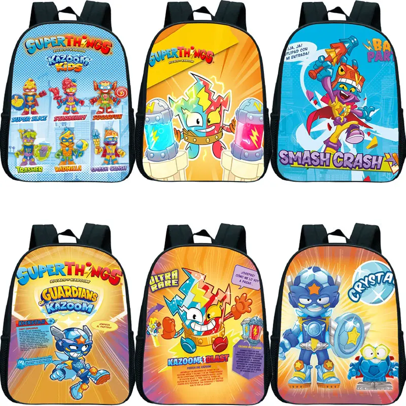 Superzings Backpacks Kindergarten Rucksack Boys Girls Cartoon Bookbag Super Things School Bag Mochila Kids Daily Daypack gifts