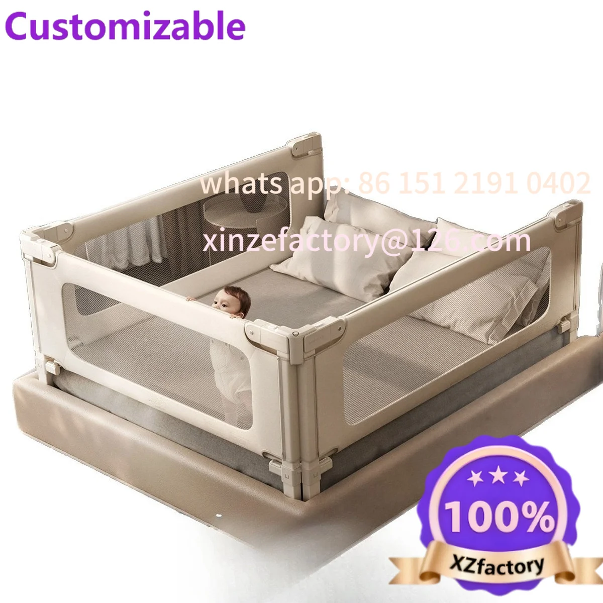 Customizable rainbow bed fence anti-drop guardrail bedside baffle heightened bed fence