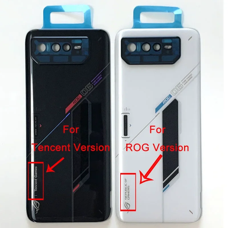 For  ROG 6 6D Battery Cover Housing For ASUS Phone 6 Back Cover Case Sticker Middle Frame Tencent Version