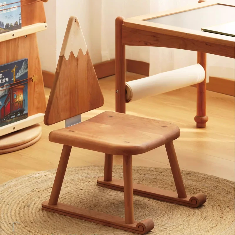 

Christmas Reading Game Learning Chair Montessori Solid Wood Table Chair Baby Back Chair
