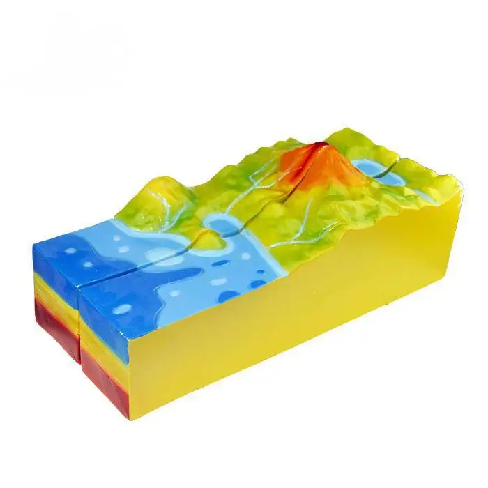 Geomorphological model teaching aids, junior high school geography teaching instruments, volcanic plate fault fold bottom change