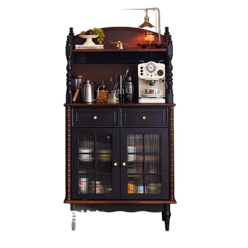 

French retro solid wood dining side cabinet living room against the wall retro wine cabinet medieval American storage coffee