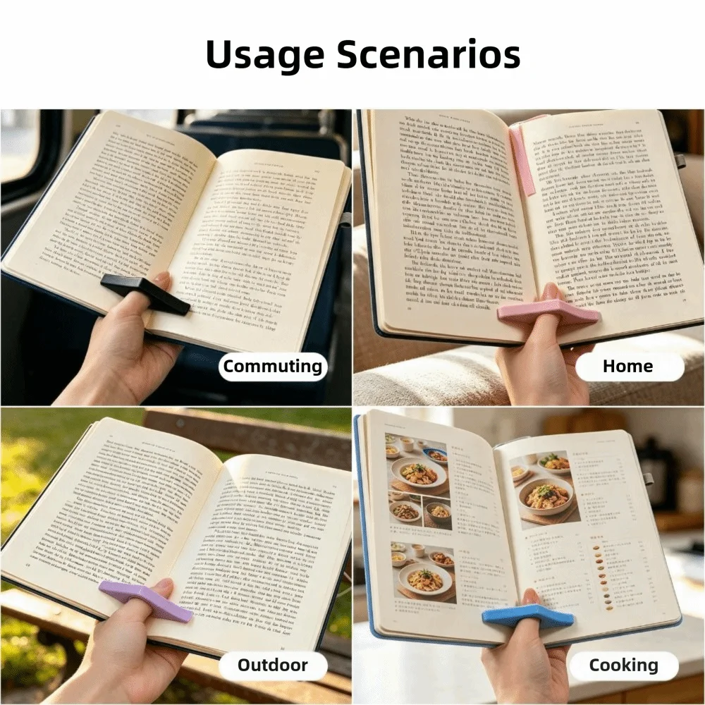 Portable Silicone Thumb Press Book Support Ergonomics Versatile Book Page Holder Creative Soft Reading Aid Bookmark Travel